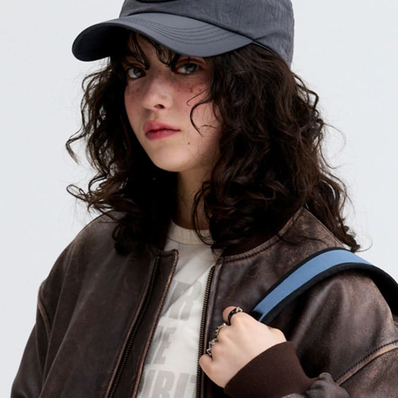 macni LOGO PATCH NYLON DEEP CAP_CHARCOAL