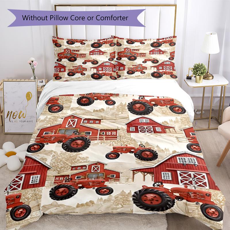 3pcs Truck Bedding Set Duvet Cover Closure Includes 1 Duvet Cover & 2 Pillowcases, Soft and Comfortable for All Seasons.