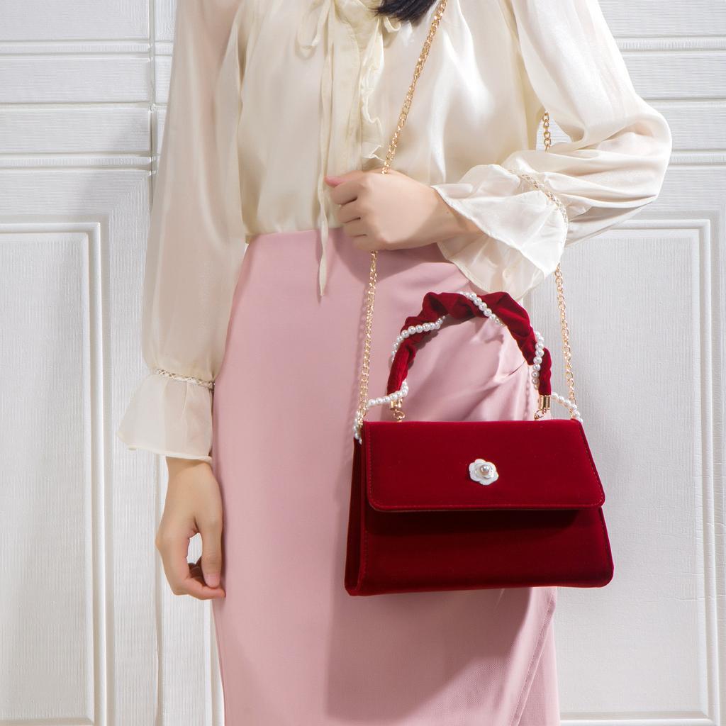 Women's bag 2024 new model red niche wedding bag New Year gift high-end crossbody handbag bridal bag
