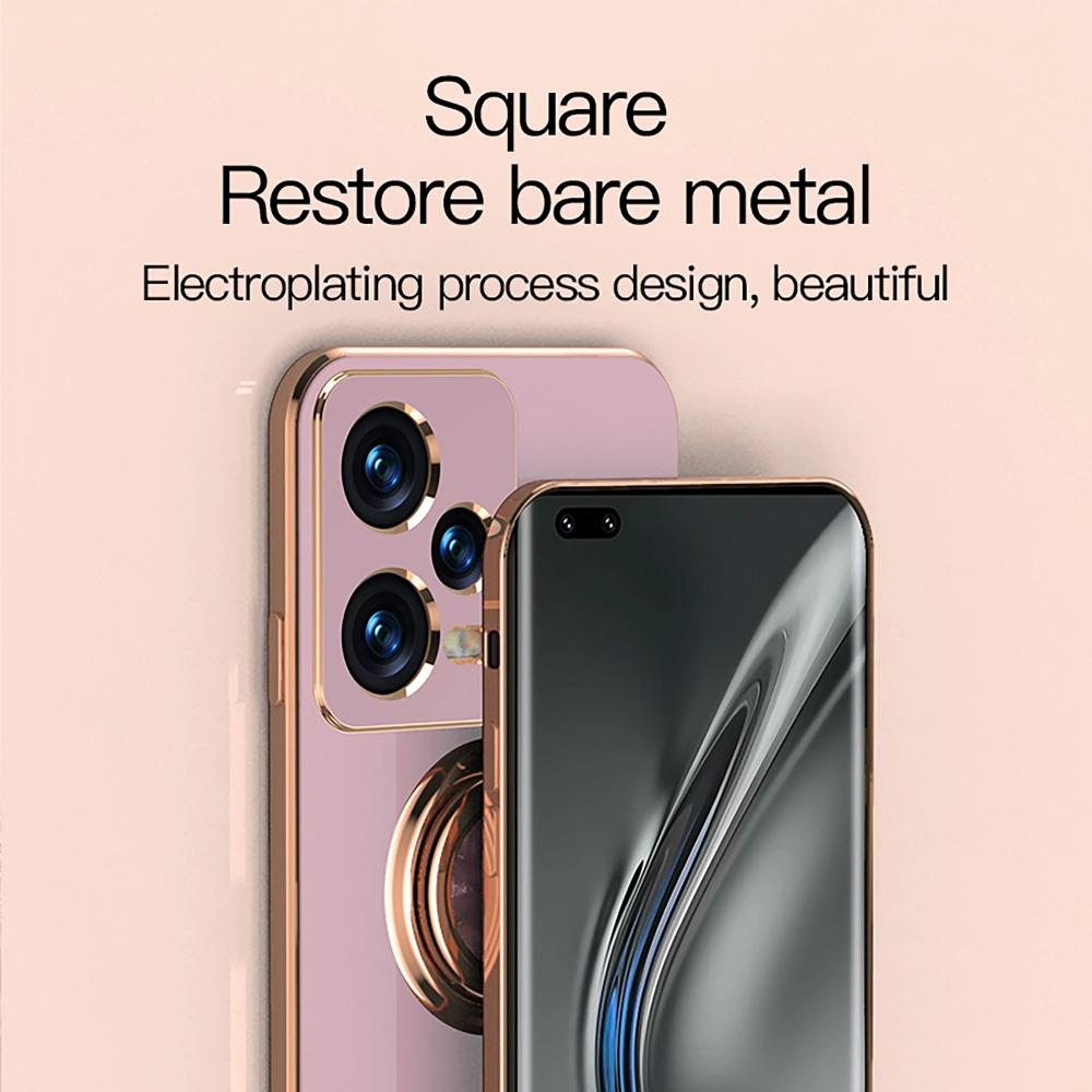 Plating Ring Holder Phone Case for Xiaomi Redmi Note 13 Pro 5G Note 13 Pro+ Plus Silicone Stand Shell Luxury Full Protection Cover