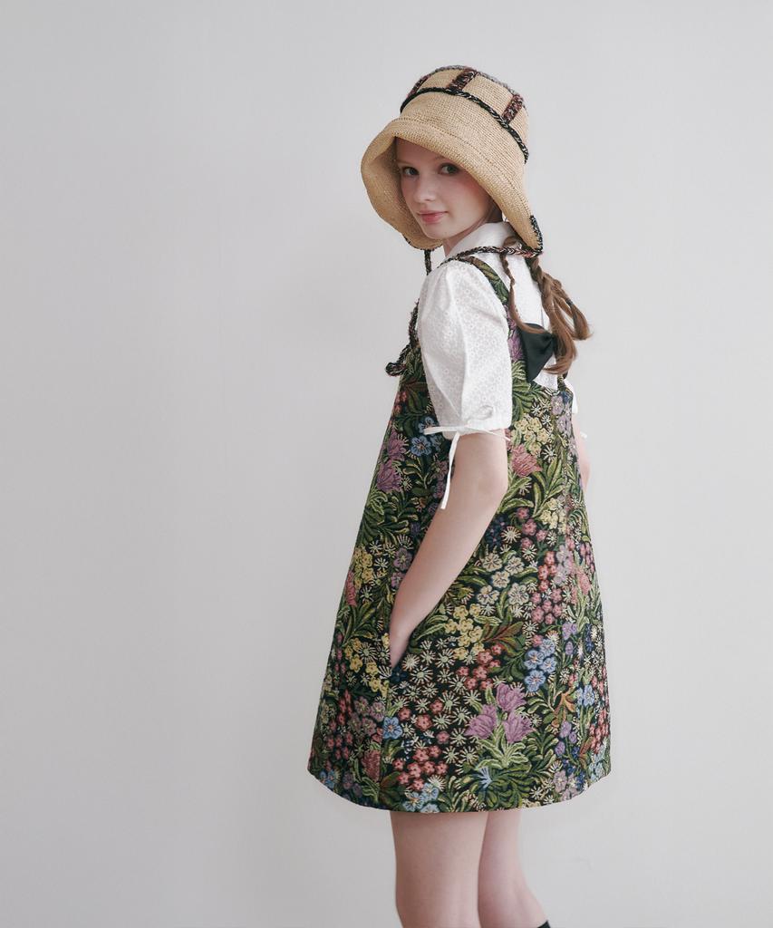 Tusyesongjeu Garden Flower Jacquard Dress