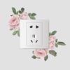 Pink Roses Are Used for The Bedroom Living Room and Entrance Switch with Stickers for Home Beautification On The Wall