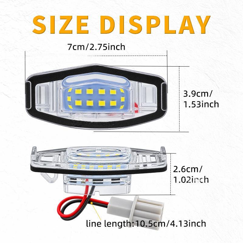 For Accord Civic 7 8 9 City Mr-V Mrv Mileage Lenend Acura Ilx Tsx Rl Tl Mdx 1/2Pcs Number License Plate Led Light