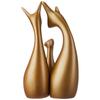 Lavish Gold Home Decor Happy Deer Family Ceramic Figurine (Set of 3, Matte Gold)