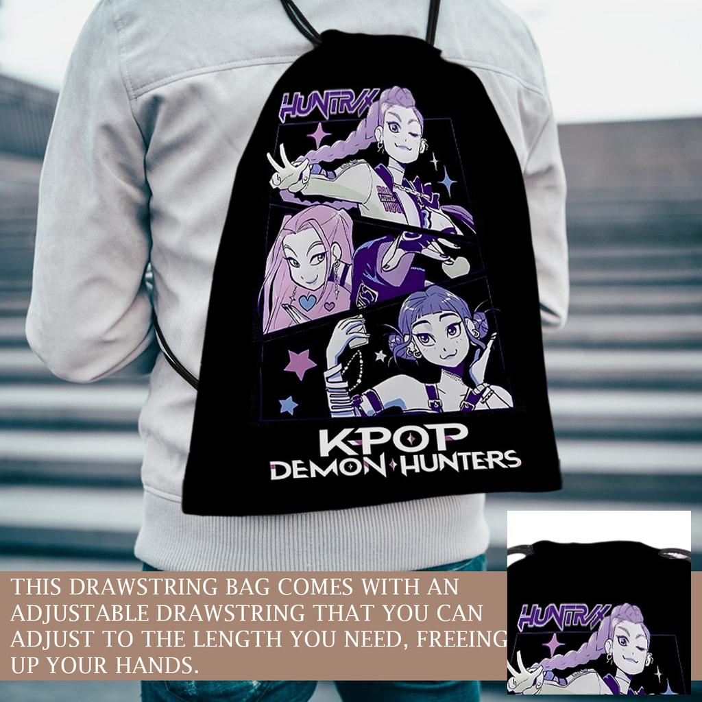 Printed Drawstring Pocket, Portable Drawstring Bag, Water-resistant