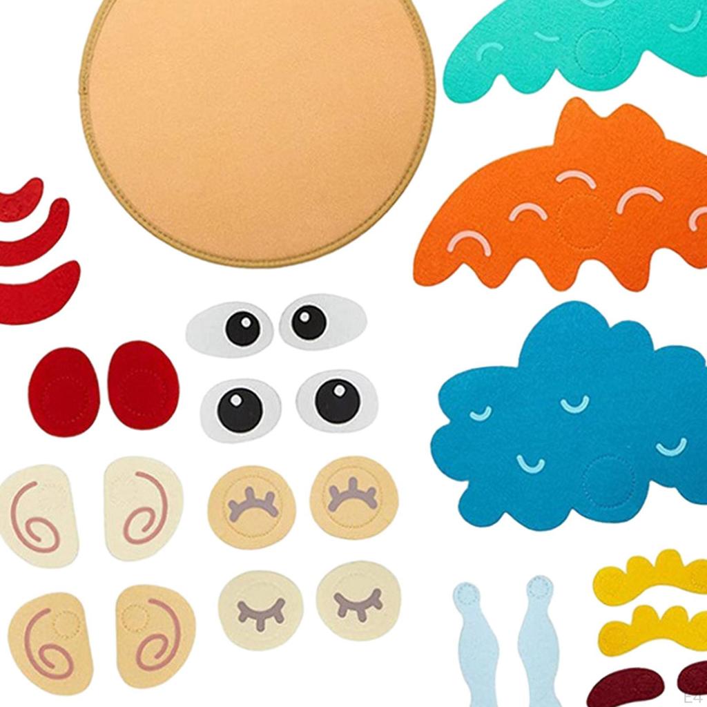 Emotional Learning Toy Felt Busy Board Make A Funny Faces Stickers Games