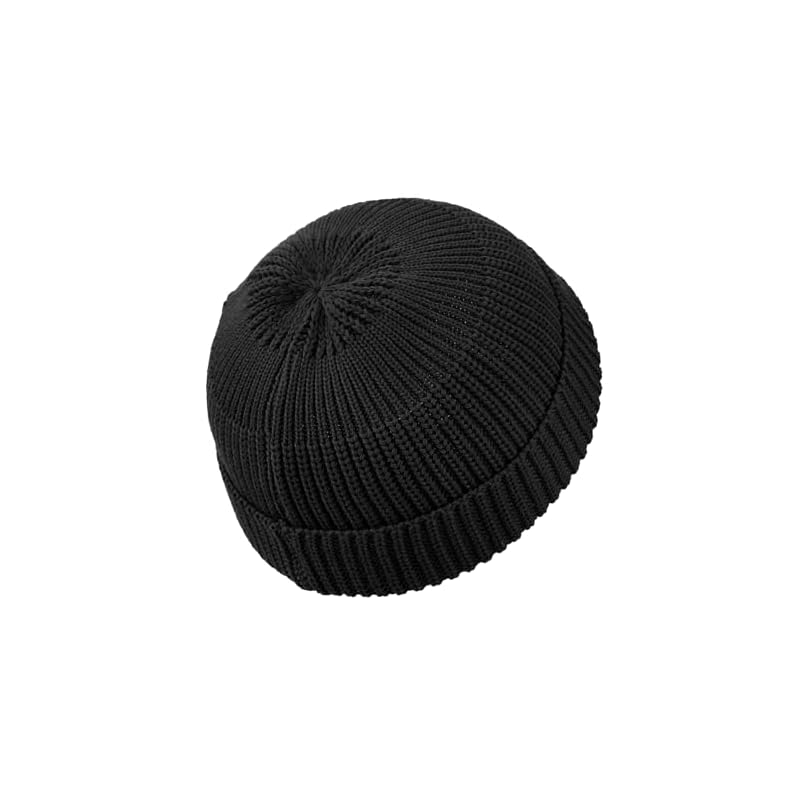 [Croogo] Summer Knit Hat, Shallow Knit Watch Cap, Men's Beanie, Thin, Islamic Style, Plain Short Watch Cap (G-KH07-Black)