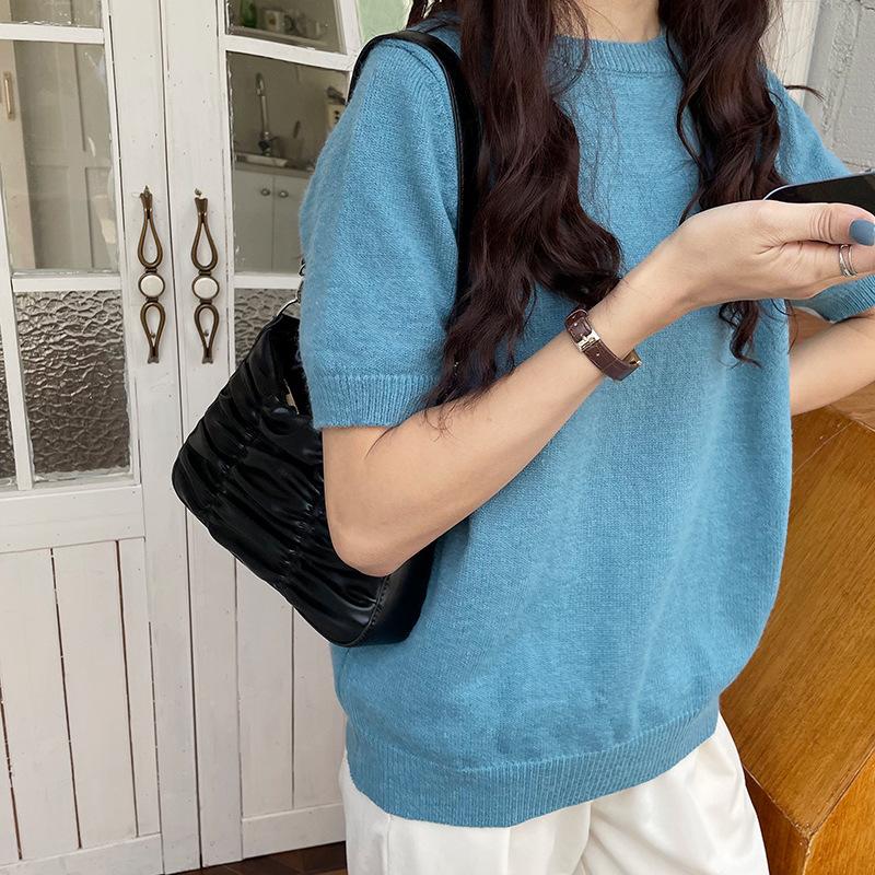 Luxury Design Shoulder Bags For Women PU Leather Pleated Underarm Bag Simple Small Purse and Handbags Casual Ladies Shopper Tote
