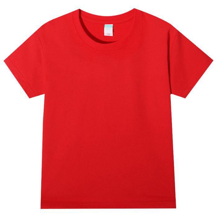 Cross-Border Pure Cotton Custom Short-Sleeve Men's and Kids' T-Shirts with Solid Color Styles for School Uniforms and Team Apparel