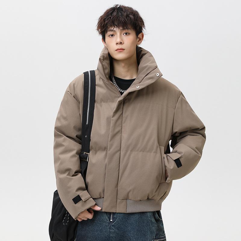 Stand up collar winter new warm men's versatile casual loose retro cotton jacket couple trendy padded clothes