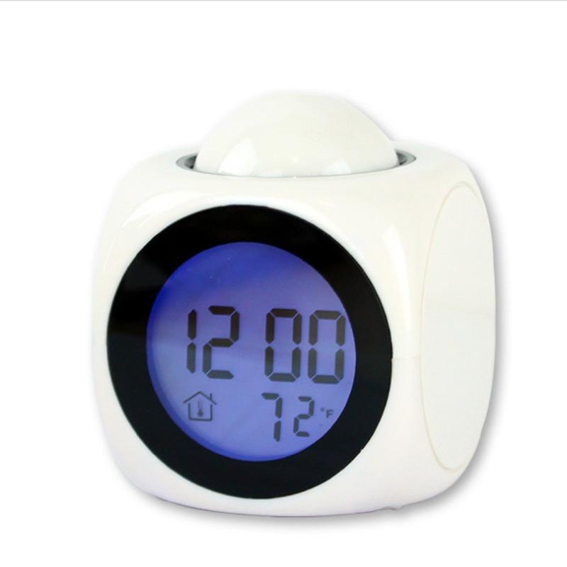 

1Pc English Time Projection Alarm Clock with Voice Creative Clock LED Digital Projection Electronic Alarm Clock