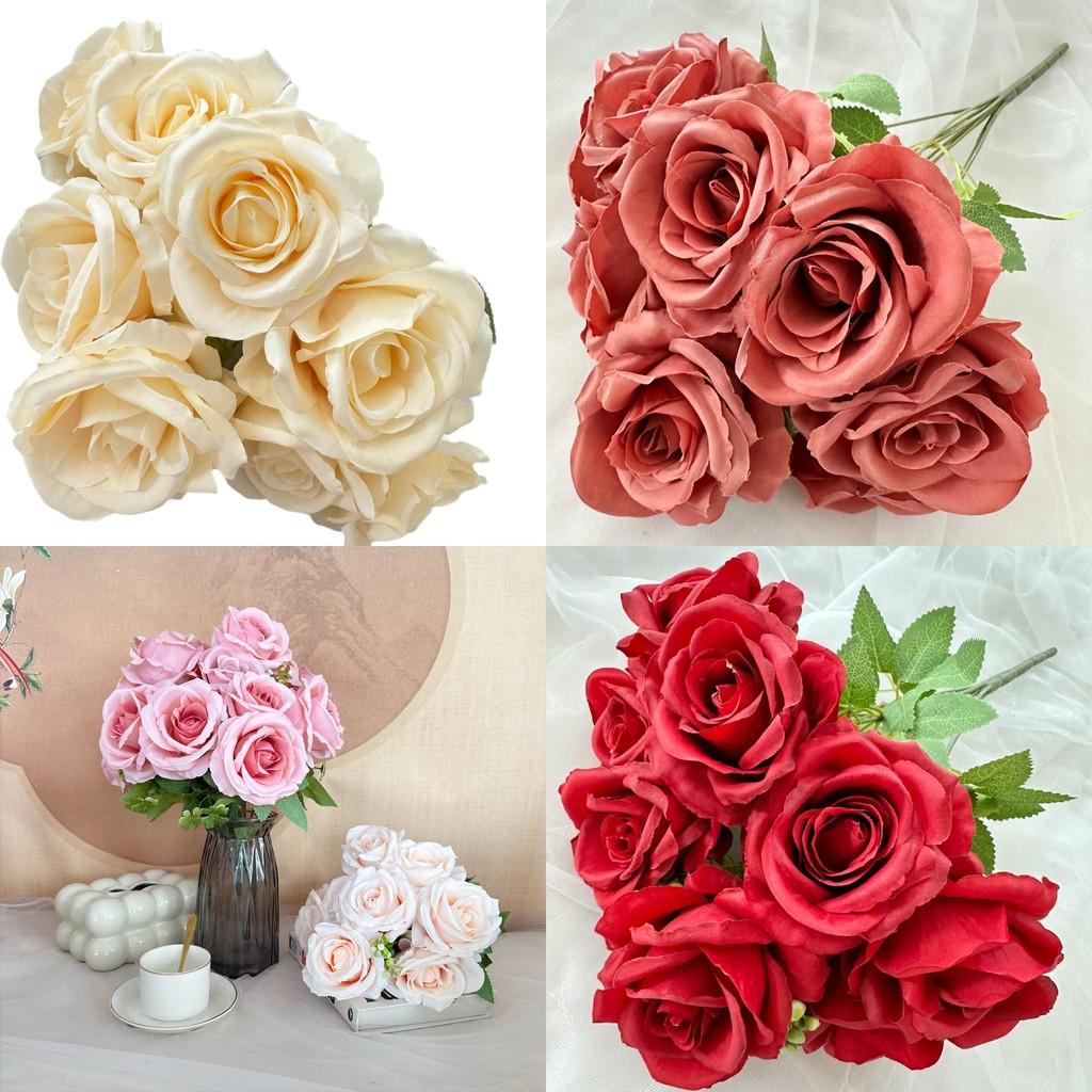 Realistic Rose Simulated Flowers For Photography Props And Festive Decor