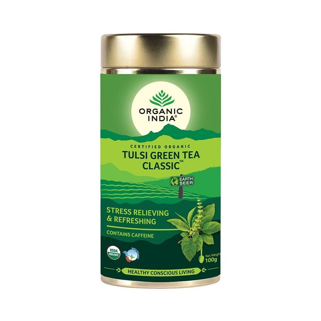Zelený čaj s Tulsi (100 g), Tulsi Green Tea Classic, BIO Indie
