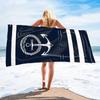 Nautical Anchor Stripe Beach Towel Quick Dry Microfiber Sand Free Absorbent Washable Durable for Camping Pool Travel Summer