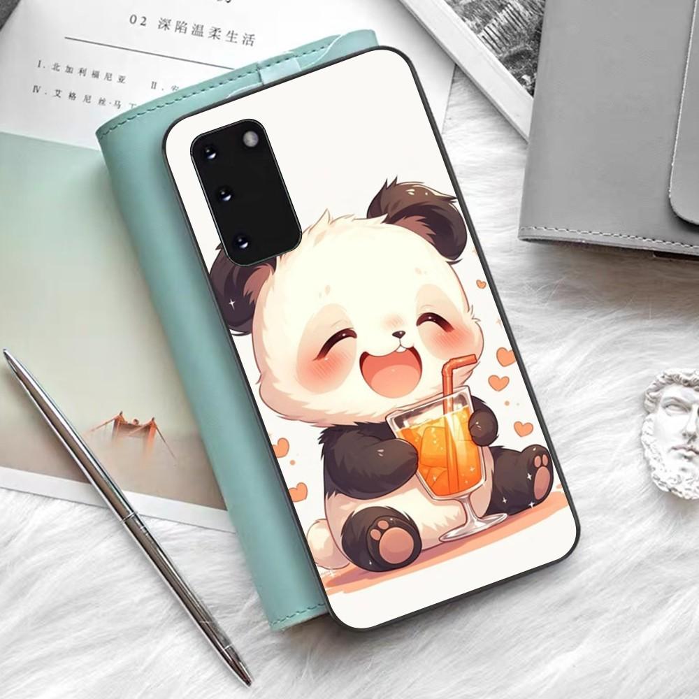Cartoon Lovely Panda Phone Case Silicone PC+TPU For Samsung S10 20 30 22 23 24 Plus Lite Ultra Cover