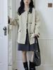 Women's Retro Color Block Lapel Double-Breasted Trench Coat - Petite Mid-Length Casual Outerwear for Spring and Autumn