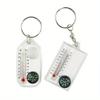 Small Compasses Thermometer Keychain Mini Pocket Sized Keyring Gear for Camping, Hiking, Backpacking, Survival Emergency.