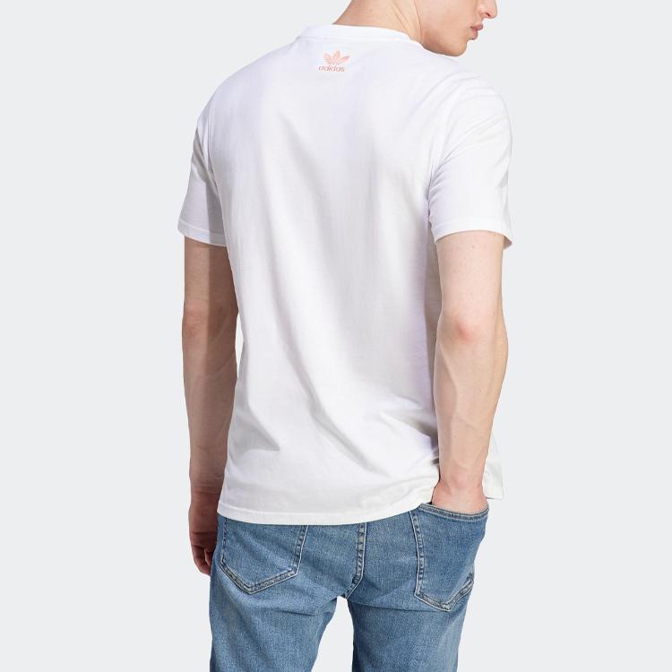 Adidas Originals Trefoil Enjoy Graphic Tee With Cartoon Letter Logo Print Men Tops White IT8185