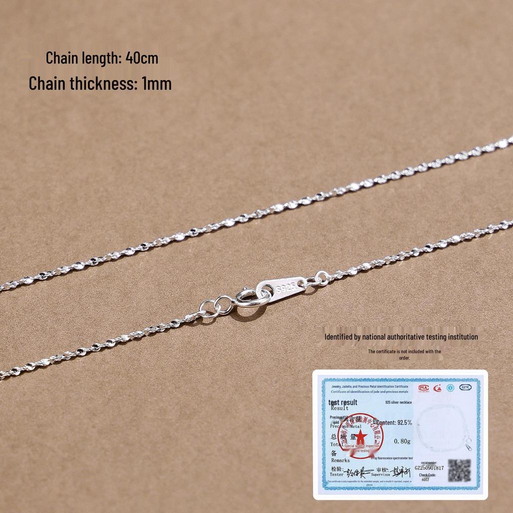 925 Sterling Silver Plain Chain Necklace for Women and Men - Thin, Choker Style, No Pendant