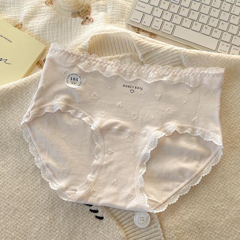 Ladies Spring and Autumn Pure Cotton 10A Bacteriostatic Extended Crotch Mid Waist Triangle Briefs