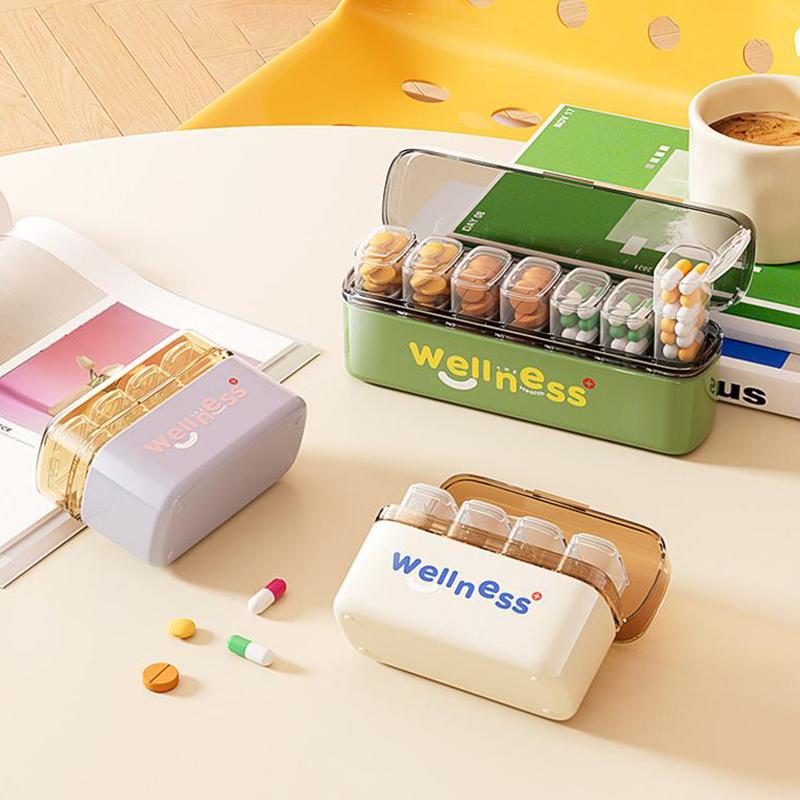 Mini Portable Pill Box Health Travel Supply Moisture Proof Daily Medicine Dispensing 4/7 Compartment Medicine Box Storage Box