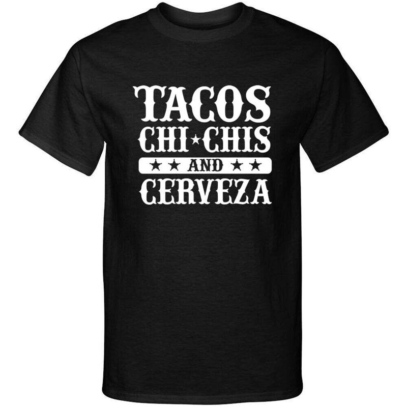 Tacos ChiChis Y Cerveza Funny Adult Humor Graphic Tee Shirt Novelty Tee Shirt S разноцветный