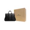 Coach Gotham 39 Flap Pebble Grain Leather And Refined Calfskin Laptop Briefcase Large Men Briefcase Black C5318-JIBLK