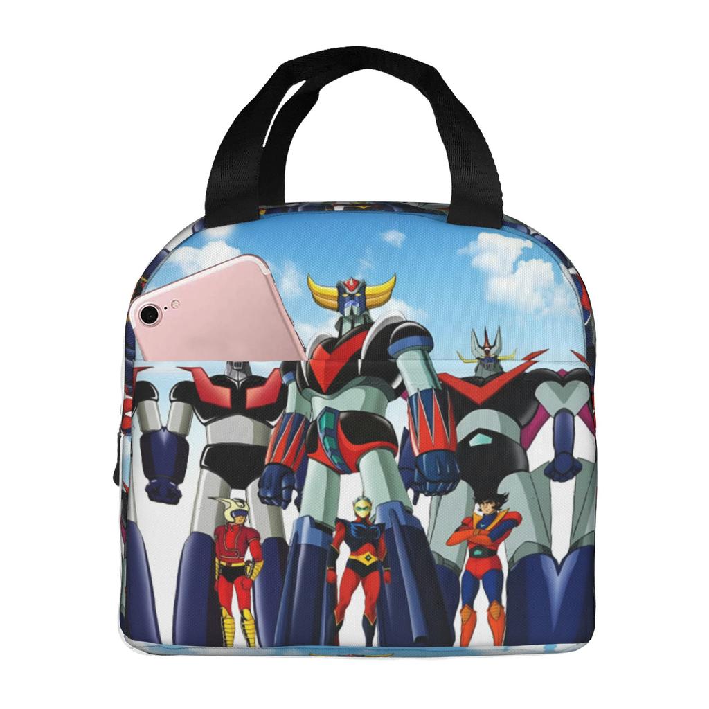 Custom Robo Grendizers Insulated Lunch Tote Bag for Women Men Anime Portable Cooler Thermal Bento Box Outdoor Camping Travel