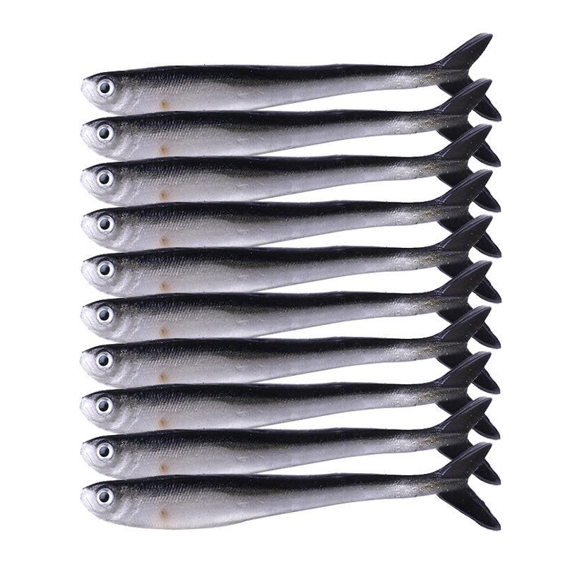 HENG JIA 10pcs Two-Color Soft Fish Lure 8cm/2g for Fishing