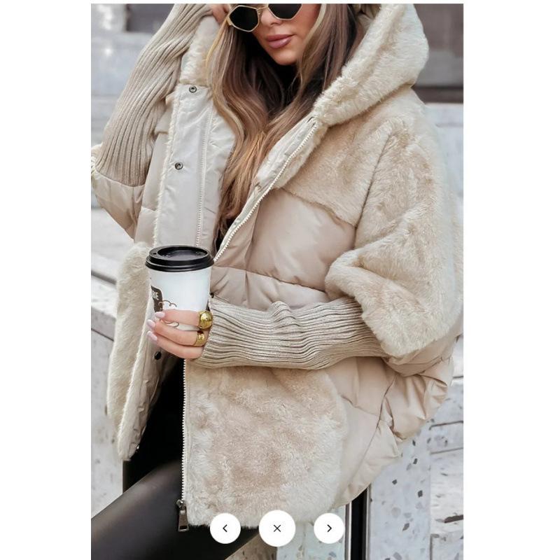 2025 Autumn Winter Women's Loose Patchwork Cotton Padded Coat Jacket Fashion Outerwear for Europe America
