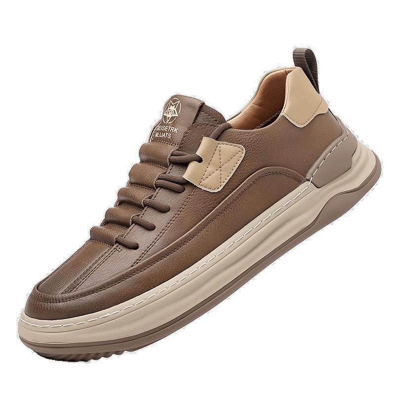 Summer Men's Casual Board Shoes Versatile Shoes Platform Sports Shoes Men's Leather Casual Men's Shoes 2025