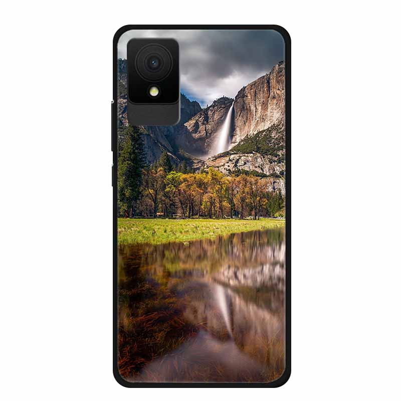 For TCL 501 Case Original Soft Silicone TPU Phone Cases Back Cover For TCL501 Scenery Shockproof Marble Painted Bumper Cute Etui
