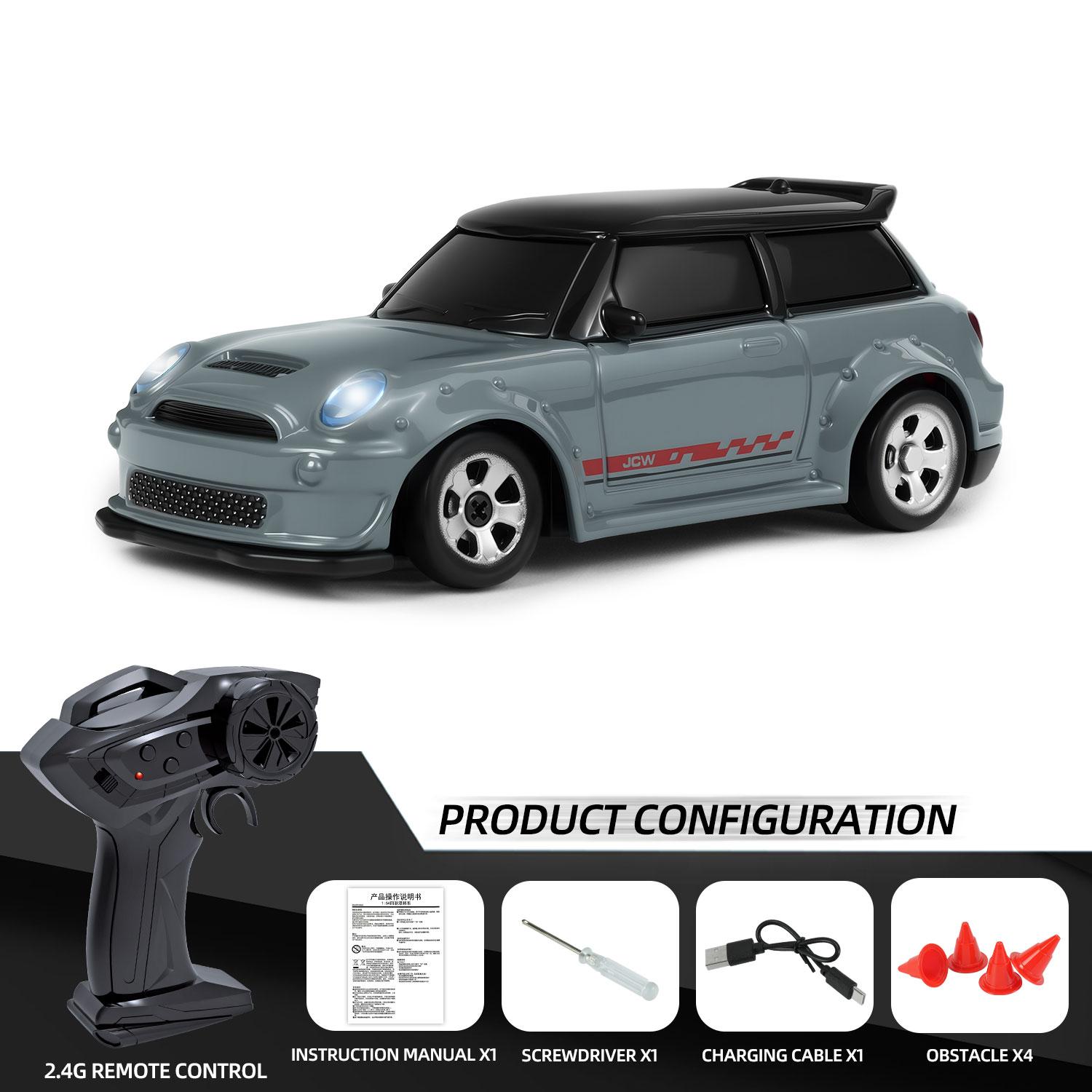 

Машинка на радиоуправлении 1/64 Масштаб 2,4 ГГц Сплав 4WD Дрифт-гонки Мини RC Машинка Перезаряжаемая Игрушка для Мальчиков Детей Взрослых Настольная Игра Подарок серый
