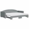 Pull Out Daybed with Mattress Light Grey 90x200 cm Fabric
