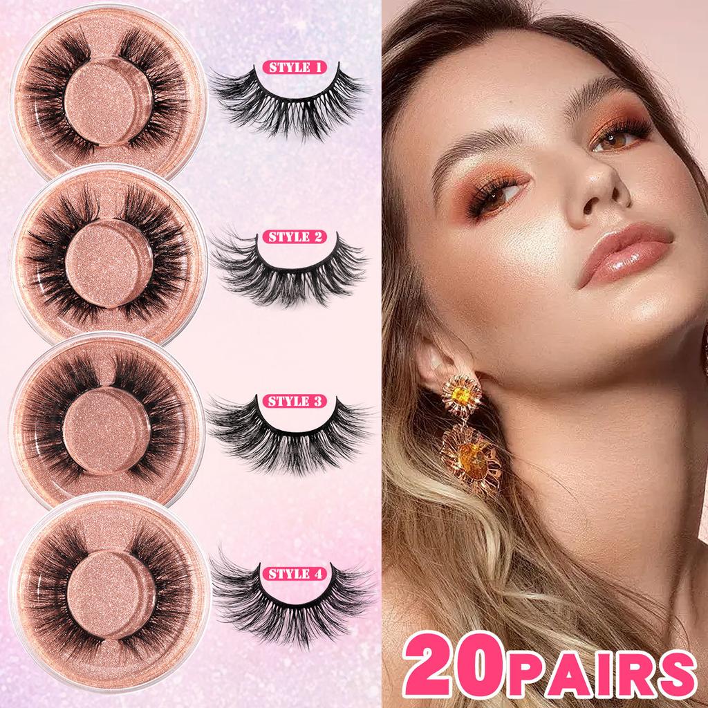 20 Boxes Of Mixed Dense Exaggerated False Eyelashes, Natural Curled Eyelashes.