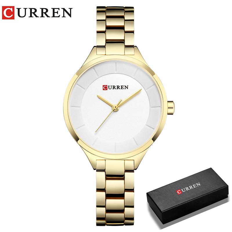 Curren 9015 Women Watches Luxury Gold Black Full Steel Dress Jewelry Quartz Watch Ladies Fashion Elegant Clock Relogio Feminino