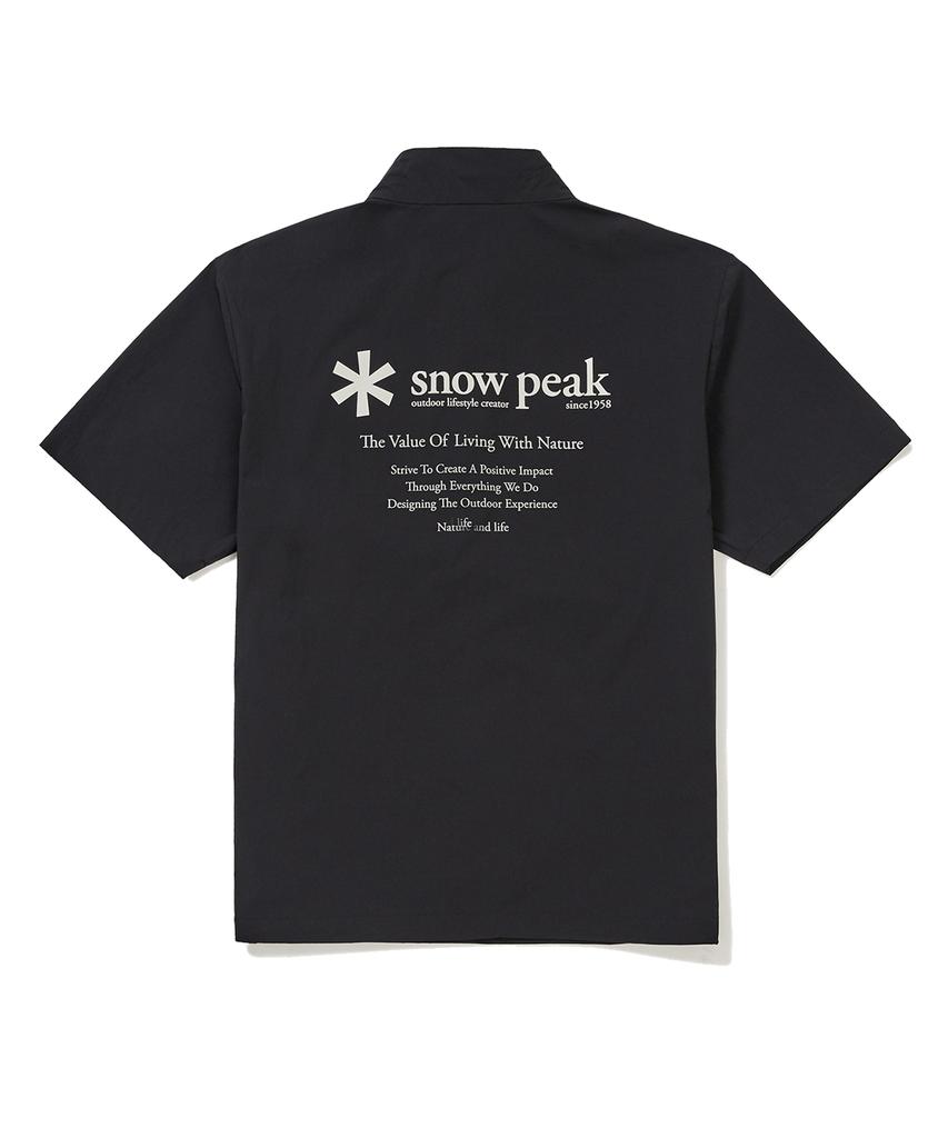 Snowpeak Apparel Thin Tech Woven Stand Neck Short Sleeve Anorak Black (S24Mmsan34)