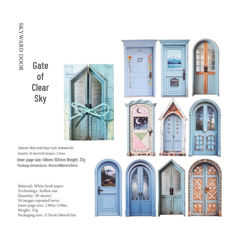 Mo Mo Retro European Style Wooden Door Collage Stickers - Dreamy DIY Scenery for Journals and Decor