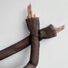 Transparente Mesh Sonnenschutz Lange Armstulpen Sexy Dünne Spitze Tüll Handschuhe Kostümparty Hochzeit Brautkleid Ellbogenhandschuhe