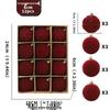 Christmas Flocked Velvet Balls, 6cm, 12-Piece Set - Irregular Plastic Tree Ornaments