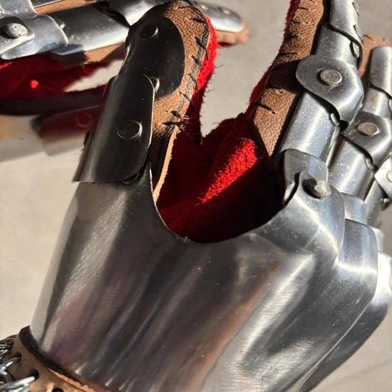 Medieval Steel Gauntlets Armor Knight Finger SCA LARP Gloves Gift