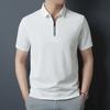 Men Short Sleeve Polo Shirt Half Zip Collar Breathable Casual Business Top