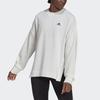 Adidas Back Print Side Slit Crew Neck Sweatshirt Women Sweatshirt Bright-White H67196