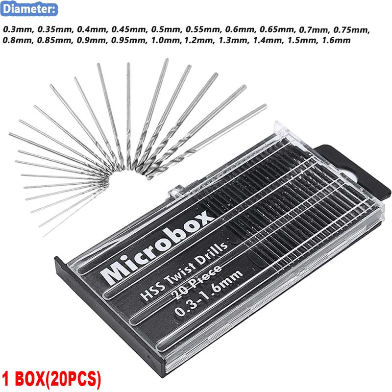 

Jewelry Making Mini Micro Drill Bit Set DIY 0.3-1.6mm HSS Hand Twist Drill Woodworking Plastic Wood Drilling Carving Tools