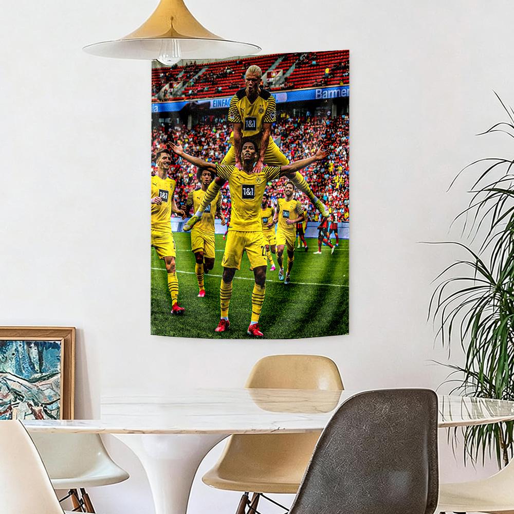 Borussia Dortmund Wanddekoration Wandteppich Kunst Für Haustier-Gedenken Geburtstag Hochzeitsparty Hintergrund Familiengeschenk