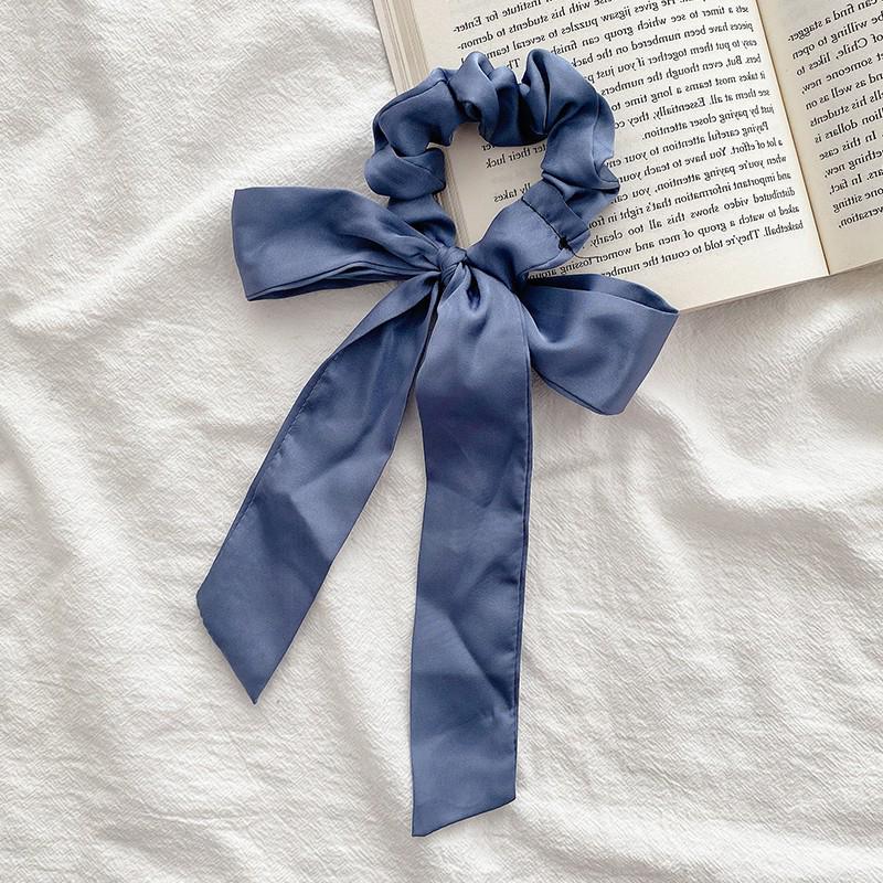 Elegant White Bow Headband with Long Ribbon for Women