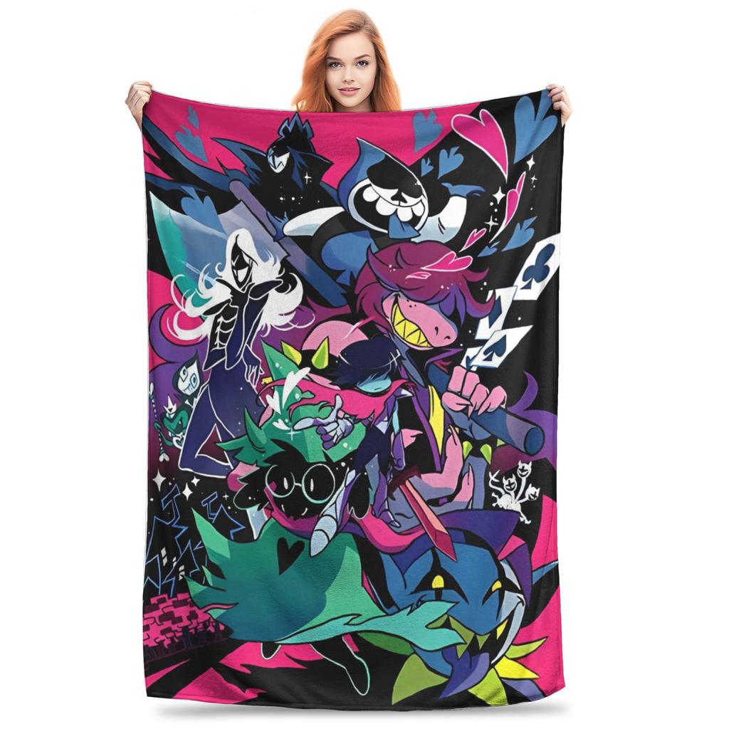 Deltarune deka fleecová letní klimatizace videohra multifunkční ultra-měkké přehozy na postel pohovku kus koberce