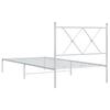 Vidaxl Metal Bed Frame with Headboard, White, 90X200 Cm