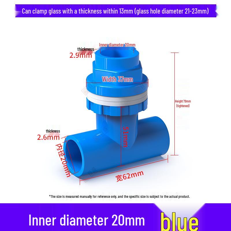 PVC Fish Tank Inlet/Outlet Waterproof Connector with Extended Male/Female Threads