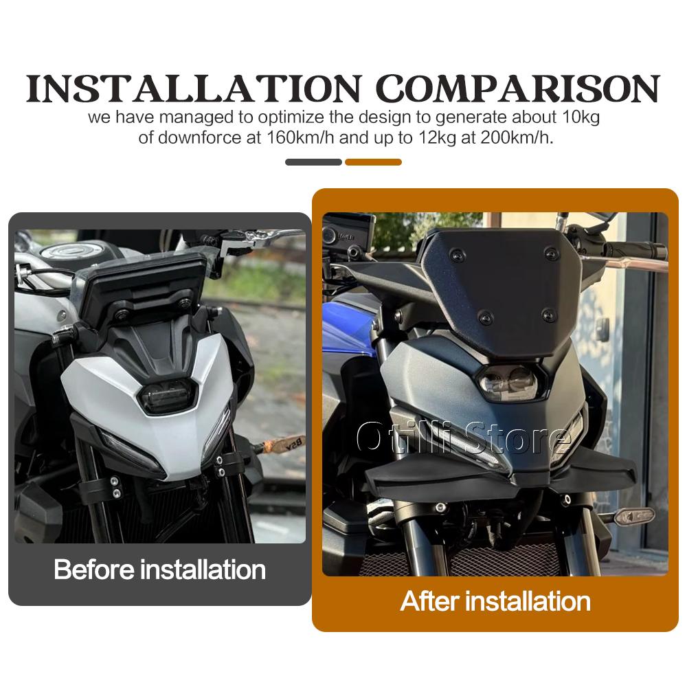 MT07 2025 Sport Downforce Naked Front Spoilers Aerodynamic Wing Deflector Motorcycle Accessories For YAMAHA MT-07 MT 07 Mt07